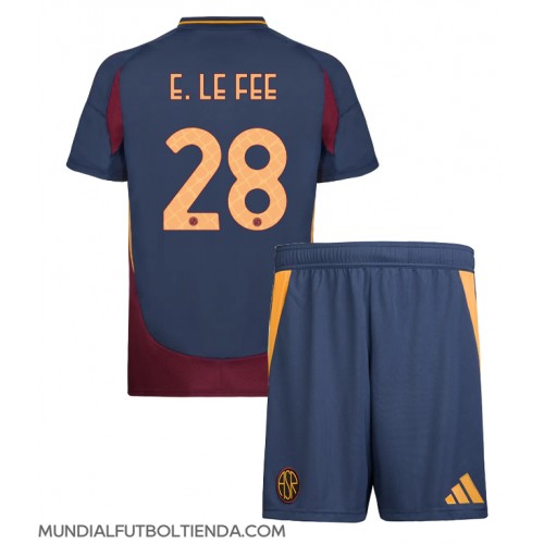 Camiseta AS Roma Enzo Le Fee #28 Tercera Equipación Replica 2024-25 para niños mangas cortas (+ Pantalones cortos)